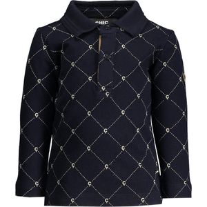 Le Chic - Garçon Nikko Poloshirt - Blauw - All-over Logo Materiaal
