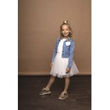 Le Chic - Meisjes Jurk - Mouwloos - Pailletten-print - Feestelijke Tule