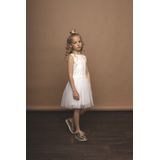 Le Chic - Meisjes Jurk - Mouwloos - Pailletten-print - Feestelijke Tule
