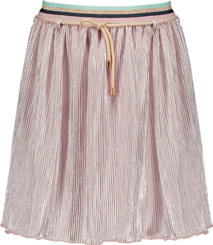 Nono - Plisse Rok - Zilver - Jersey - Gekleurde Tailleband