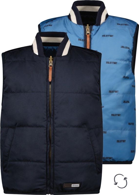 Moodstreet - Puffer Bodywarmer - Navy en Blauw - Recycled Polyester