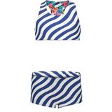 Just Beach - Halterbikini - Reversible - Meisjes - Wavy Streep en Vogels