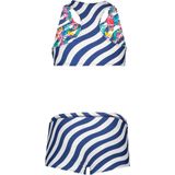 Just Beach - Halterbikini - Reversible - Meisjes - Wavy Streep en Vogels