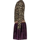 Like Flo - F208-5801 Jurk - Panter Rib - Plum-Cerise - Zacht Rib