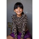 Like Flo - F208-5801 Jurk - Panter Rib - Plum-Cerise - Zacht Rib