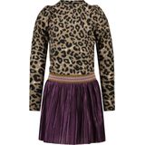 Like Flo - F208-5801 Jurk - Panter Rib - Plum-Cerise - Zacht Rib