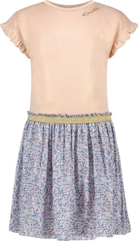 Like Flo F211-5810 Jurk - Poeder Roze - Eco Vero Viscose - Bloementjes Print