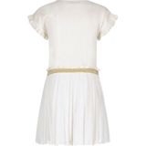 Like Flo - F211-5841 Jurk - Off White - Slub Jersey - Gouden Glitter