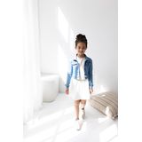 Like Flo - F211-5841 Jurk - Off White - Slub Jersey - Gouden Glitter