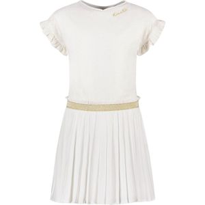 Like Flo - F211-5841 Jurk - Off White - Slub Jersey - Gouden Glitter
