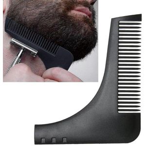 Baard kam - Baard verzorging - Baard trimmer - Baard scheren - Baard borstel - Zwart