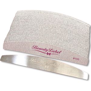 Beauty Label Hygiëne Zebra Vijlen 100 Gritt - 50 stuks + Metal Handle