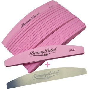 Beauty Label Hygiëne Buffer Vijlen 20 stuks + Metal Handle - 240 Gritt
