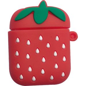 Hidzo Hoes voor Apple's Airpods 1/2 - Aardbei - Roze - Siliconen