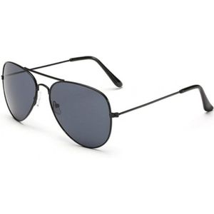 Hidzo Kinder Zonnebril Pilotenbril Zwart - UV 400 - Zwarte Glazen
