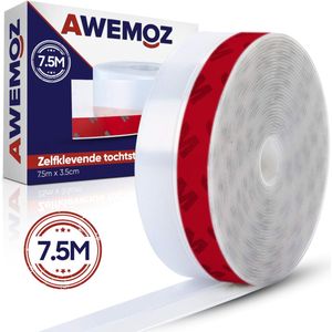 AWEMOZ Tochtstrip 7,5 Meter Lang x 3,5 cm Breed - Zelfklevend - Tochtstrips voor Deuren - Tochtstopper - Tochtrol - Tochtband - Tochtwering - Hoogwaardig Siliconen