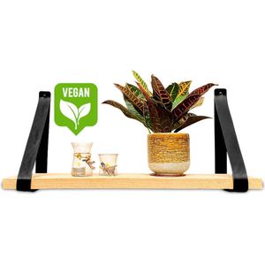 Brute Strength - PU Leren Plankdragers - Mat Zwart - Inclusief Schroeven