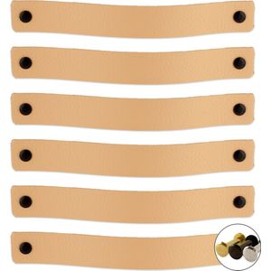 Leren handgrepen - Naturel - 24 stuks - 20,0 x 2,5 cm - incl. 3 kleuren schroeven - Handgrepen leer - Leren meubelgreep - Leren handvaten kast - Leren lus - Handgreep kast leer - Leren greepjes - Handvat leer - Leren deurgreep - Leren handgreep