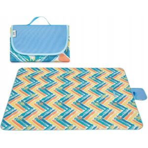 GT Waterdicht Picknickkleed 145x200cm – Strandmat Opvouwbaar met Klittenband – Zandbestendige Buitenmat van Oxford – Draagtasmodel – Kleurrijk Design