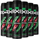 Axe Africa Bodyspray Deodorant - 6 x 200 ml - Voordeelverpakking