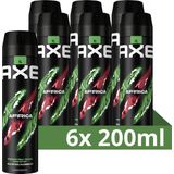 Axe Africa Bodyspray Deodorant - 6 x 200 ml - Voordeelverpakking