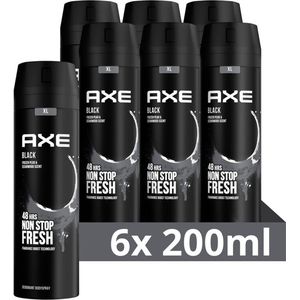 AXE Black XL Deodorant Bodyspray - 6 x 200 ml - Voordeelverpakking