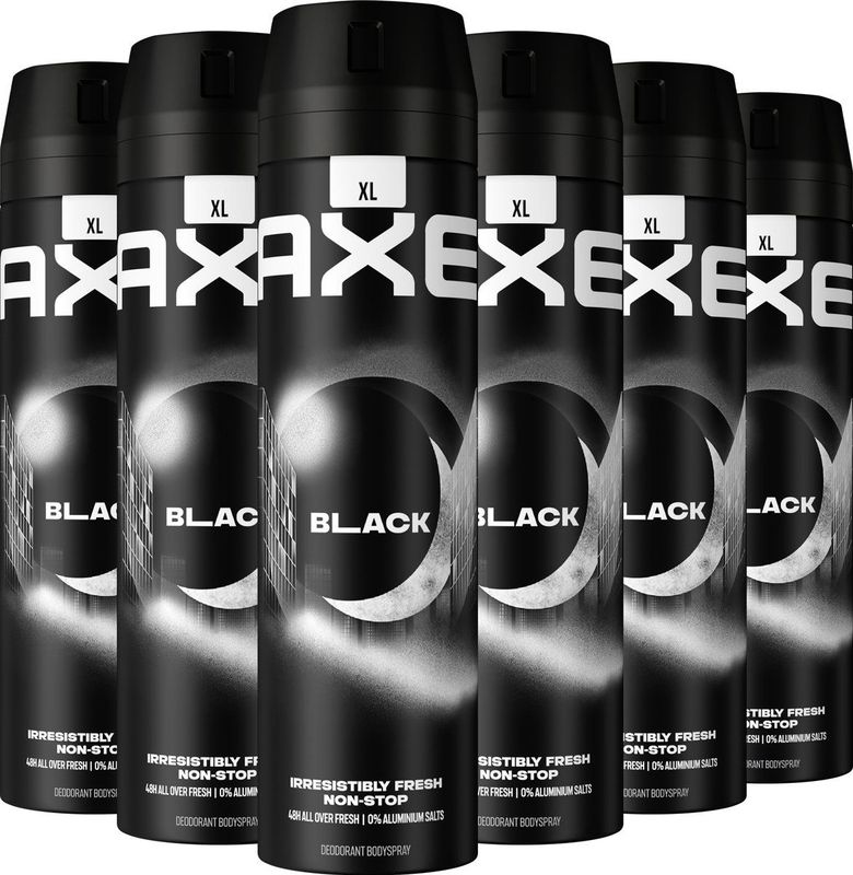 AXE Black XL Deodorant Bodyspray - 6 x 200 ml - Voordeelverpakking