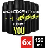 AXE Deodorant Bodyspray - You - met een onweerstaanbare geur - 6 x 150 ml