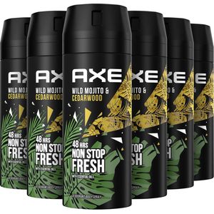 Axe Mojito & Cedarwood Pepper Bodyspray Deodorant - 6 x 150 ml - Voordeelverpakking