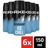 Axe Ice Chill Bodyspray Deodorant - 6 x 150 ml - Voordeelverpakking