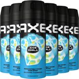 Axe Ice Chill Deodorant Bodyspray - 6 x 150 ml - Voordeelverpakking