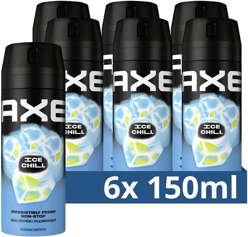 Axe Ice Chill Deodorant Bodyspray - 6 x 150 ml - Voordeelverpakking