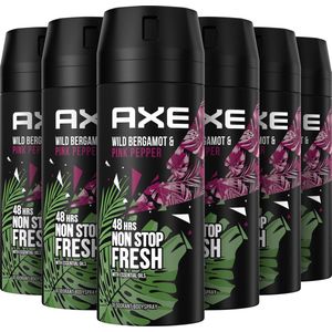 Axe Wild Fresh Bergamot & Pink Pepper Deodorant Bodyspray - 6 x 150 ml - Voordeelverpakking