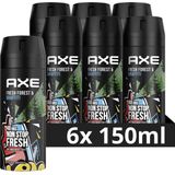 Axe Fresh Forest & Graffiti Bodyspray Deodorant - 6 x 150 ml - Voordeelverpakking