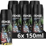 Axe Fresh Forest & Graffiti Deodorant Bodyspray - 6 x 150 ml - Voordeelverpakking