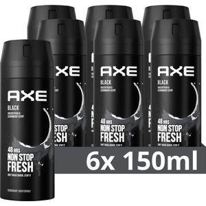 AXE Black Deodorant Bodyspray - 6 x 150 ml - Voordeelverpakking