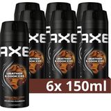 Axe Collision Leather & Cookies Deodorant Bodyspray - 6 x 150 ml - Voordeelverpakking