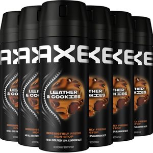 Axe Collision Leather & Cookies Deodorant Bodyspray - 6 x 150 ml - Voordeelverpakking