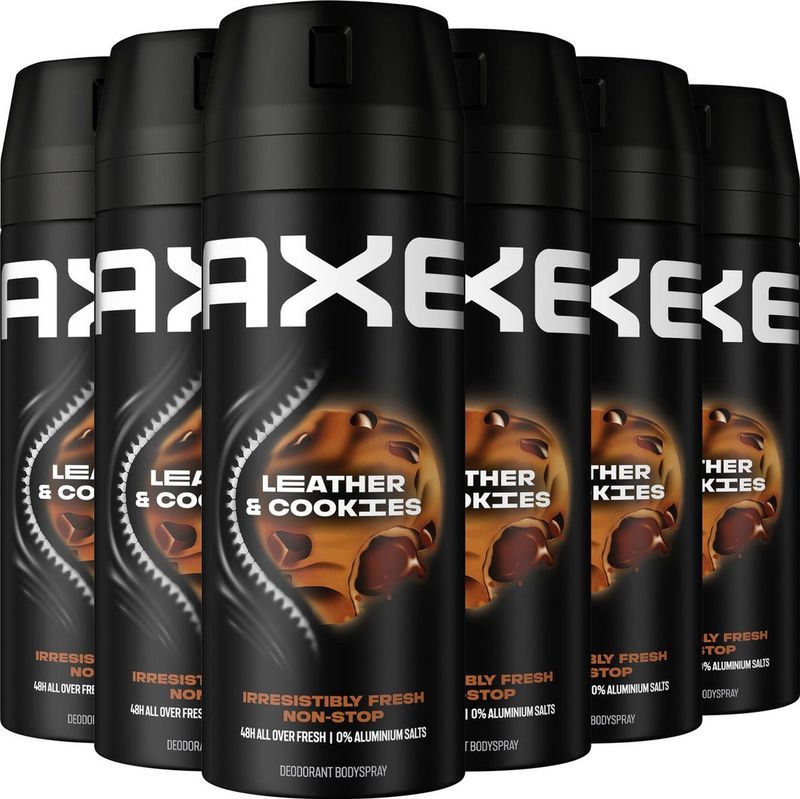 Axe Collision Leather & Cookies Deodorant Bodyspray - 6 x 150 ml - Voordeelverpakking