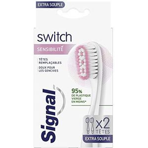 Signal Switch Verwisselbare koppen, extra zacht, voor tandenborstel Switch, zacht voor het tandvlees, 2 koppen
