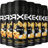 Axe Gold Deodorant Bodyspray- 6 x 150 ml - Voordeelverpakking
