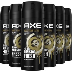 Axe Gold Temptation Deodorant Bodyspray - 6 x 150 ml - Voordeelverpakking