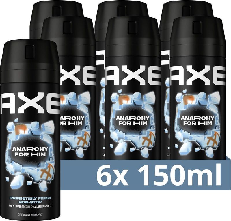 6x Axe Deodorant Bodyspray Anarchy for Him 150 ml