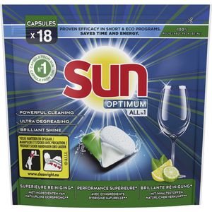 Sun Optimum All-in 1 Vaatwasmiddel Capsules - Citroen - 18 stuks