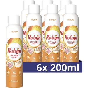Robijn Original Dry Wash Spray - Textiel Verfrisser - 6 x 200 ml - Voordeelverpakking