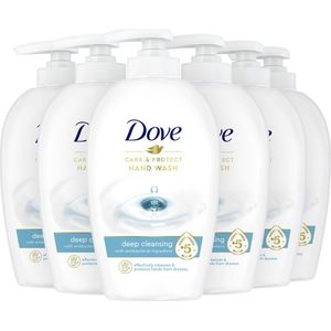 Dove Verzorgende Handzeep - Care & Protect - voor effectieve antibacteriële reiniging - 6 x 250 ml