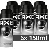 AXE Black Anti-Transpirant Spray - 6 x 150 ml - Voordeelverpakking