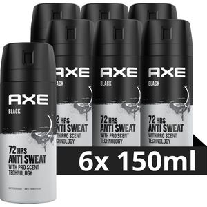 AXE Black Anti-Transpirant Spray - 6 x 150 ml - Voordeelverpakking