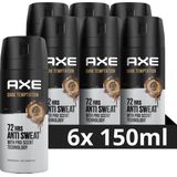 AXE Dark Temptation Anti-Transpirant Spray - 6 x 150 ml - Voordeelverpakking