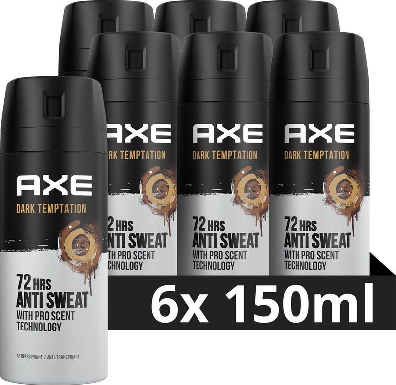 AXE Dark Temptation Anti-Transpirant Spray - 6 x 150 ml - Voordeelverpakking